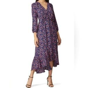 J. Crew Floral Midi Dress - Blue and Pink